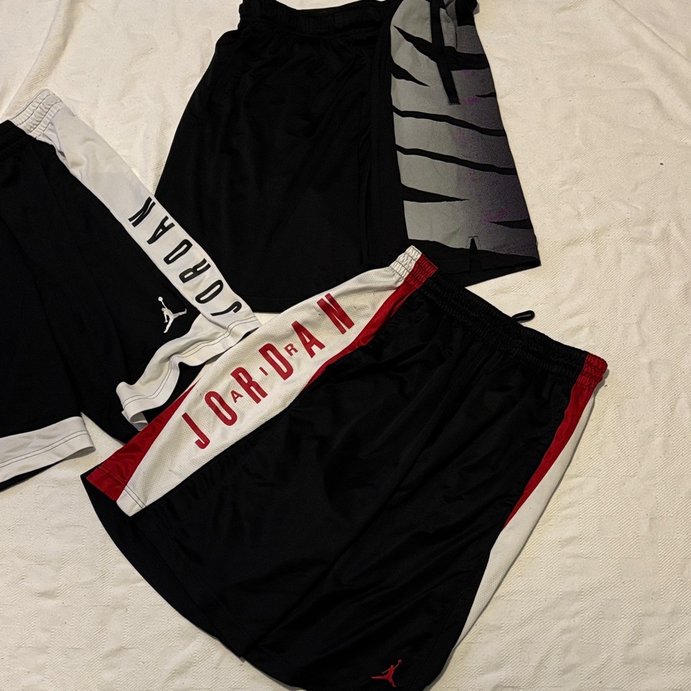Jordan and Nike Black, White, and Red Shorts Trio - Picture 6 of 12